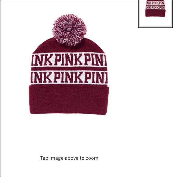 Vs Pink Beanie Burgundy - Picture 2 of 2